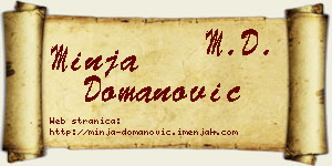 Minja Domanović vizit kartica